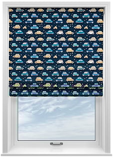 Roadtrip, Navy Blue - Motorised Roman Blind